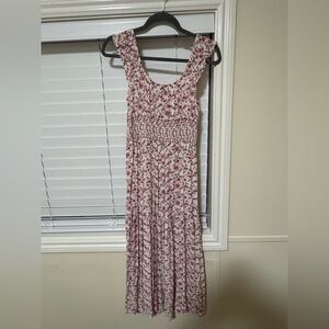 Elegant Floral Maxi Dress - Burgundy